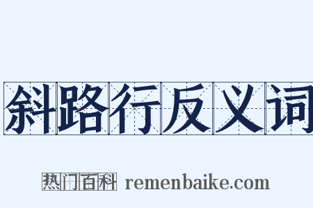 斜路行反义词是什么意思的图片